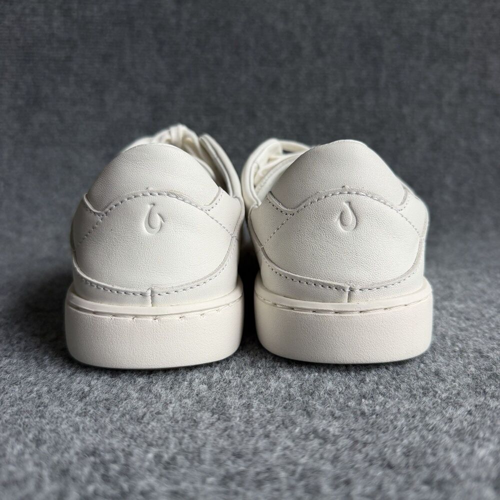 OluKai Pehuea Li Ili Womens 10 White Leather Low Top Sneakers Beach Shoes 20433 - Picture 3 of 12